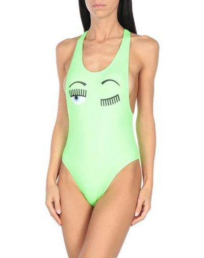 Chiara Ferragni One-piece Swimsuits In Green