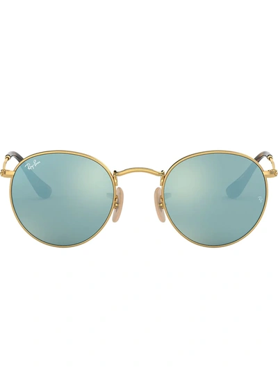 Ray Ban Round Metal Sunglasses In Gold