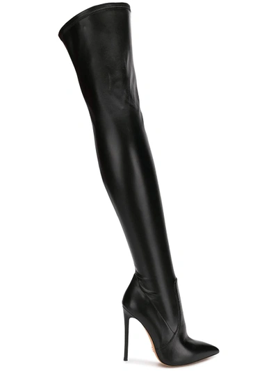 Gianni Renzi Thigh High Boots In Black