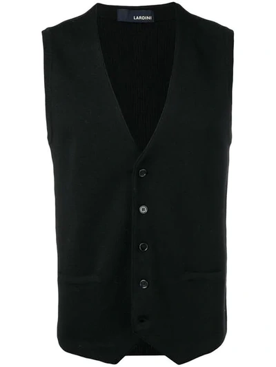 Lardini Classic Woolen Waistcoat In Black