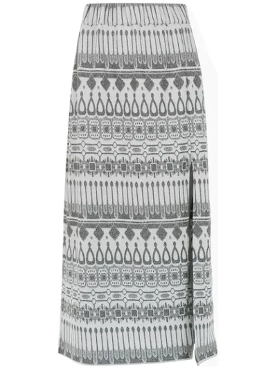Framed Gipsy Midi Skirt In Grey