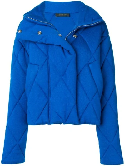 Cedric Charlier Quilted Oversized Jacket In Blue