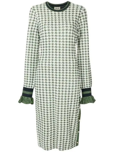 Baum Und Pferdgarten Houndstooth Print Dress In Green