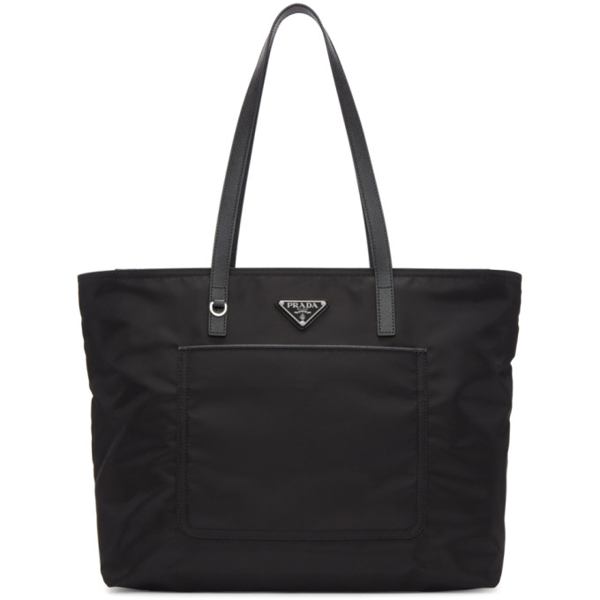 Prada Vela Side-cinch Shopping Tote Bag, Black (nero) | ModeSens