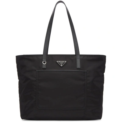 Prada Vela Side-cinch Shopping Tote Bag, Black (nero)