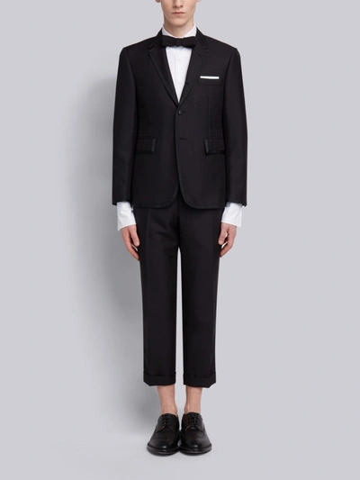 Thom Browne Grosgrain Tipping Tuxedo With Bow Tie In Black