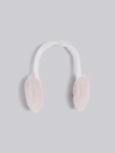 Thom Browne Mink Fur Earmuffs In White