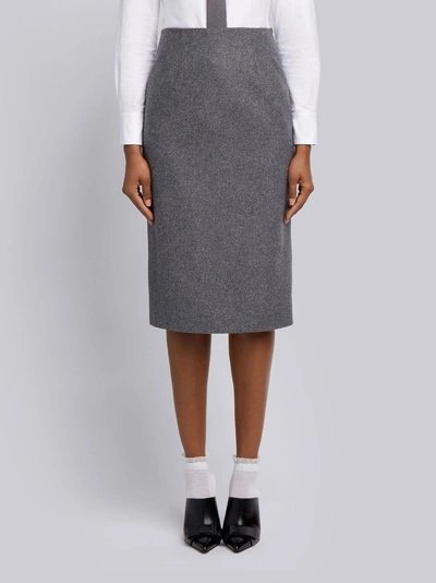 Thom Browne Flannel Pencil Skirt In Grey
