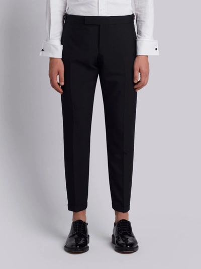 Thom Browne Rwb Stripe Low-rise Tailored Trousers In Black