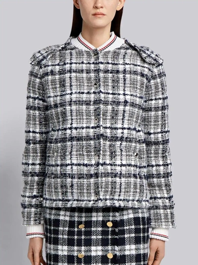 Thom Browne Reflective Down-filled Bomber Jacket In Grey