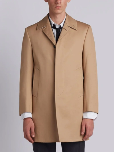 Thom Browne Khaki Mac Bal Collar Overcoat In Neutrals