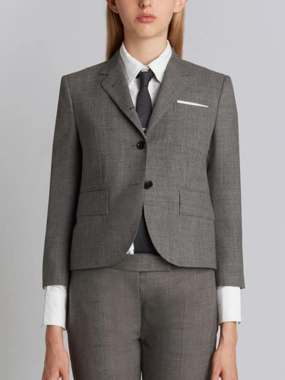 Thom Browne Classic Single Breasted Sport Coat In Medium Grey 2-ply Wool Fresco