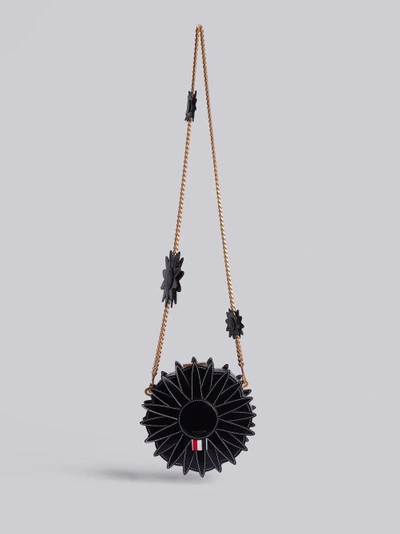 Thom Browne Flower Icon Calfskin Clutch Bag In Black