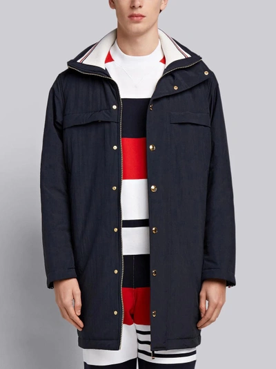 Thom Browne Down-filled Solid Enshuku Nylon Tech Parka In Blue