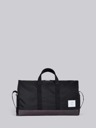 Thom Browne Unstructured Holdall In Nylon And Suede In Black