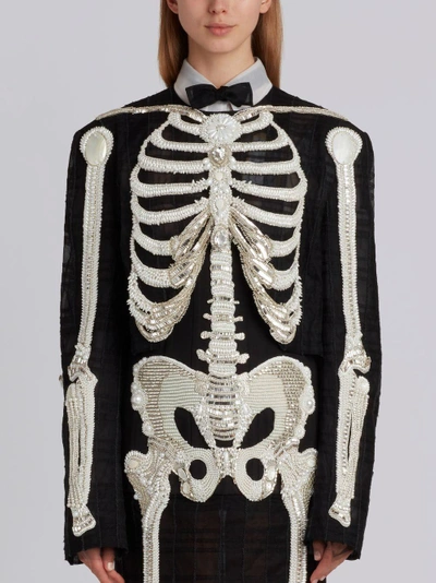 thom browne skeleton dress The skeleton on this Thom Browne gown on Caroline Trentini is made of  pearls, rhinestones, and nine zillion beads.... which is what your insides  look like if you live on a diet