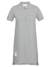 Thom Browne Striped Cotton Pique Polo Dress In Grey