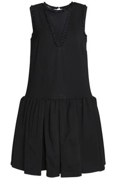 Rochas Woman Ruffle-trimmed Jersey Dress Black