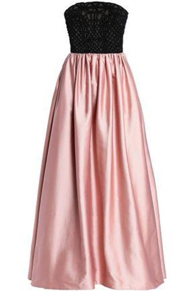Valentino Strapless Embellished-tulle Cotton And Silk-blend Gown In Antique Rose