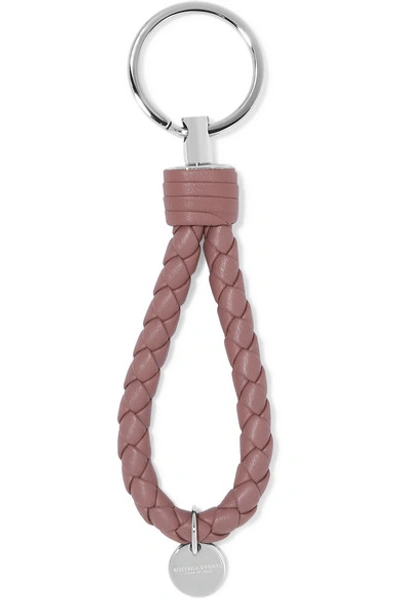 Bottega Veneta Intrecciato Leather Keychain In Pink