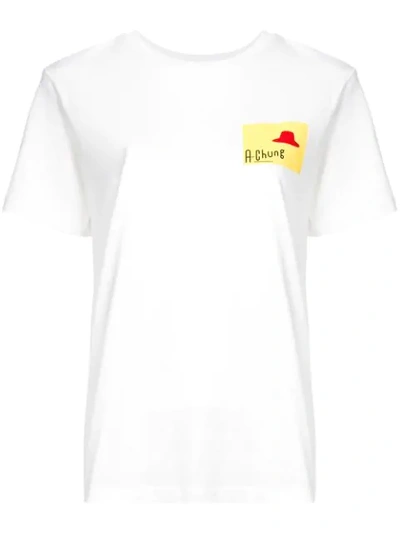 Alexa Chung Logo Print T In White