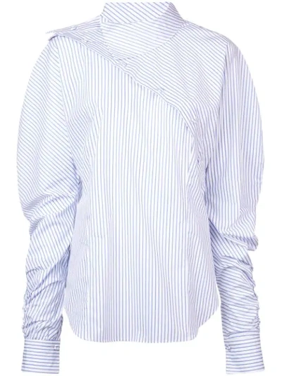 Silvia Tcherassi Striped Deconstructed Shirt In White