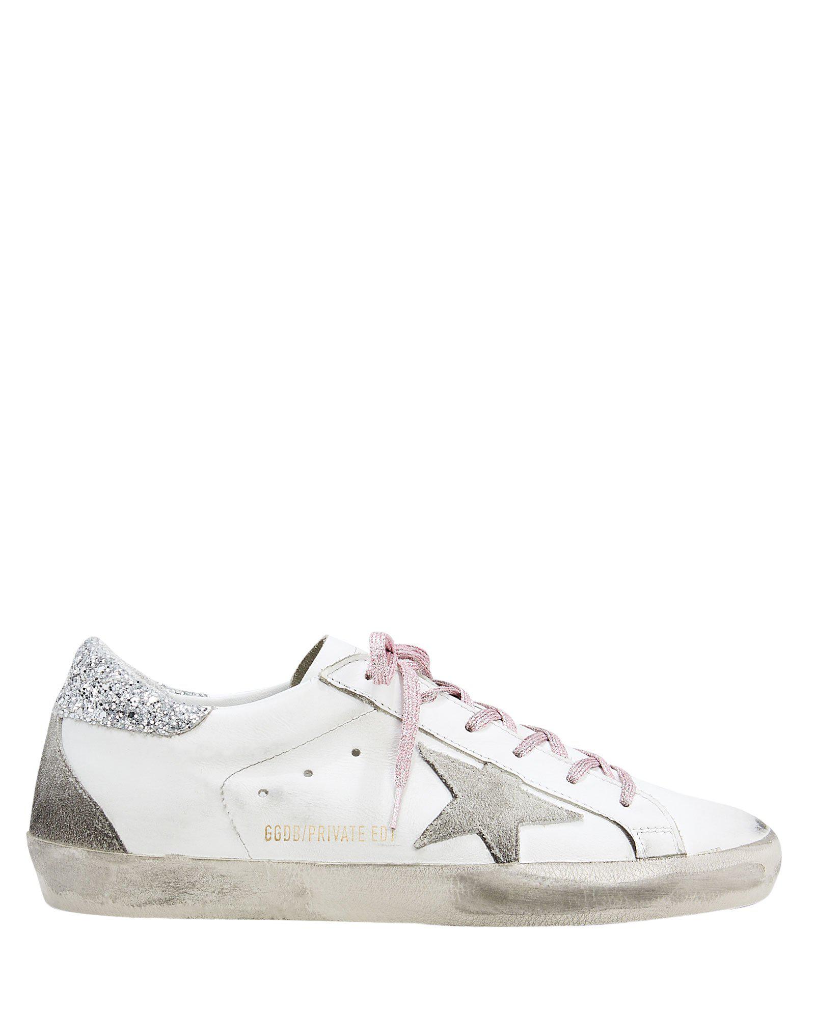 Golden Goose Superstar Pink Glitter Laces Low-top Sneakers | ModeSens