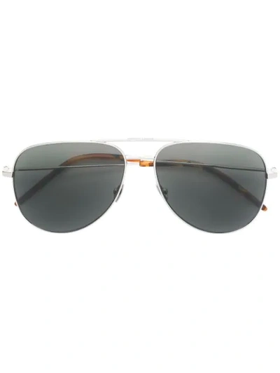 Saint Laurent Classic 11 Aviator Sunglasses In Metallic