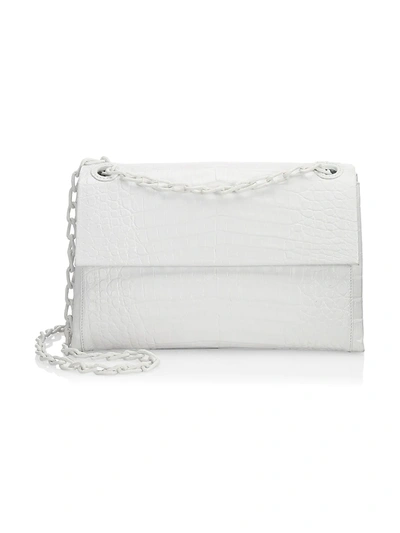 Nancy Gonzalez Micro Crocodile Madison Shoulder Bag In White