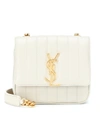 Saint Laurent Small Vicky Quilted Lambskin Leather Crossbody Bag - Ivory In Cream