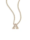 Zoë Chicco Pavé Diamond & 14k Yellow Gold Initial Pendant Necklace In Initial A