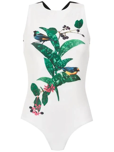 Osklen Printed Swimsuit In White