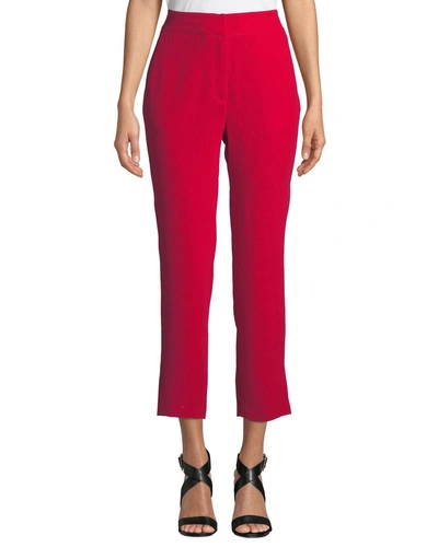 Marled By Reunited High-rise Cropped Cigarette Pants In Red