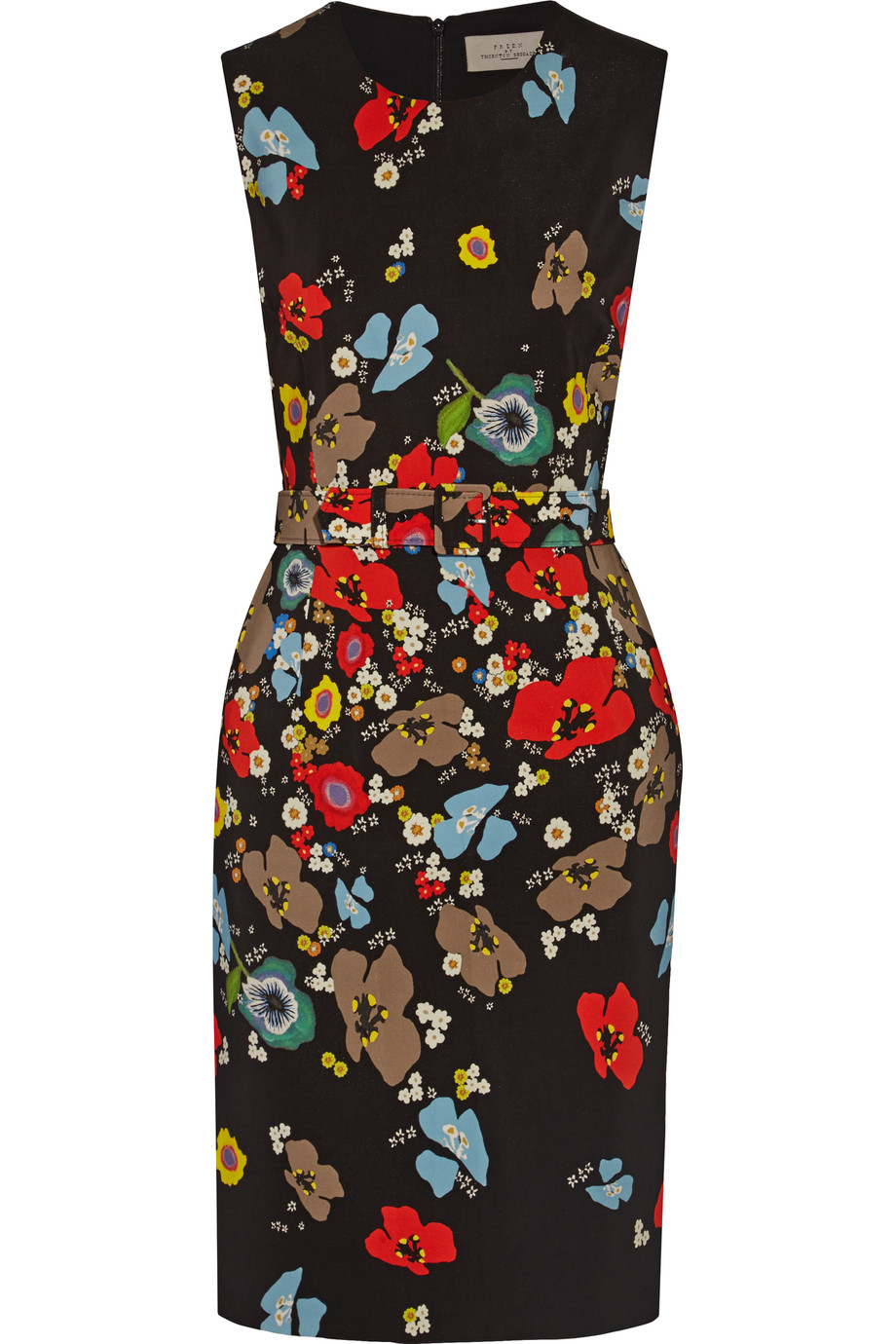 Preen By Thornton Bregazzi Issy Belted Floral-print Crepe Dress | ModeSens