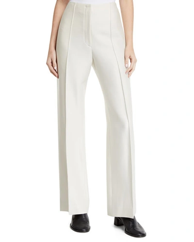 The Row Max High-rise Straight Leg Pants In Ivory