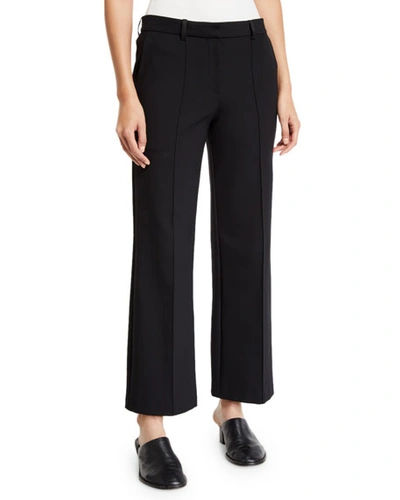The Row Kalise Cropped Wide-leg Trousers In Black