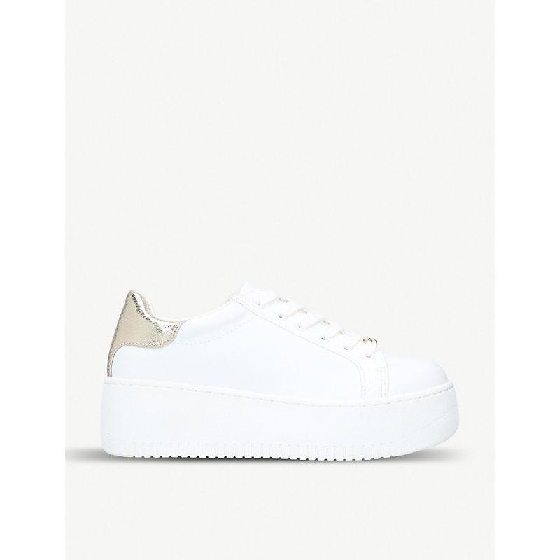 kurt geiger white platform trainers