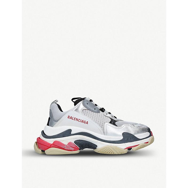 balenciaga triple s metallic silver