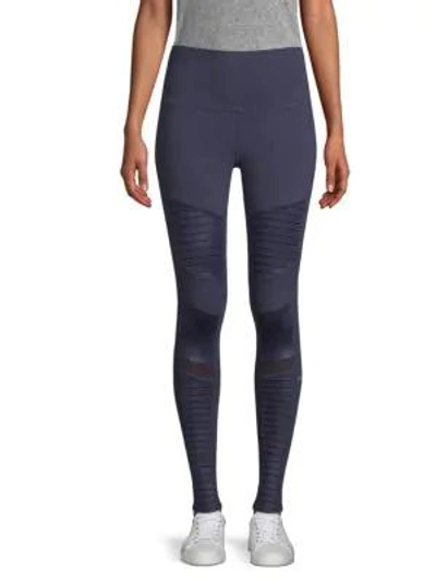 Alo Yoga High Waist Moto Leggings In Rich Navy