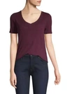 Atm Anthony Thomas Melillo Cotton Slub Scoopneck Tee In Merlot