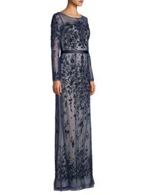 basix floral embellished ball gown