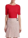 Akris Punto Ribbed Eyelet Top In Lipstick