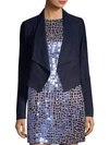 Alice And Olivia Women's Harvey Suede Draped Jacket In Navy