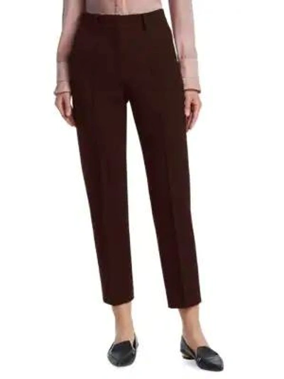 Akris Punto High-waist Cropped Boyfriend Pants In Black Cherry