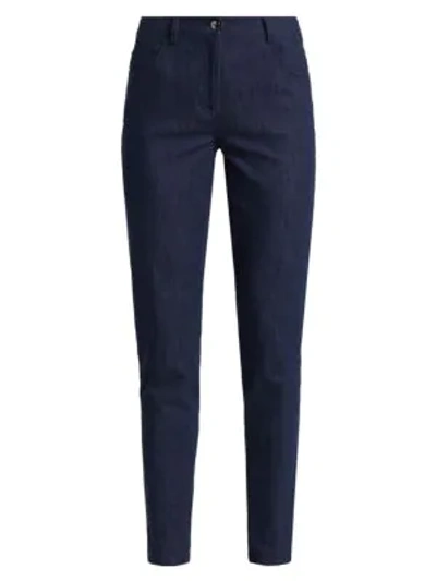 Akris Elasticized Cuffed Trousers In Denim