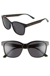 Gucci Men's Square Acetate Sunglasses With Signature Web In Black