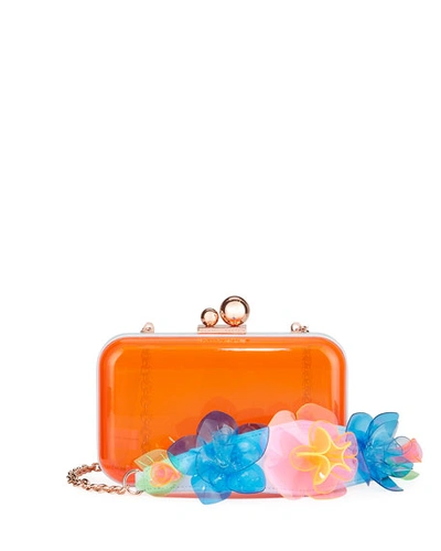 Sophia Webster Vivi Jumbo Lilico Acrylic Box Clutch Bag In Orange / Multi