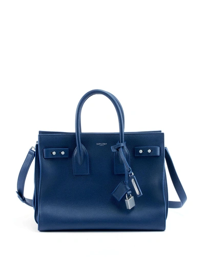 Saint Laurent Sac De Jour Small Supple Leather Bag In Blue