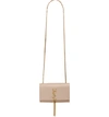 Saint Laurent Kate Monogram Ysl Small Tassel Shoulder Bag With Golden Hardware In Natural Brown