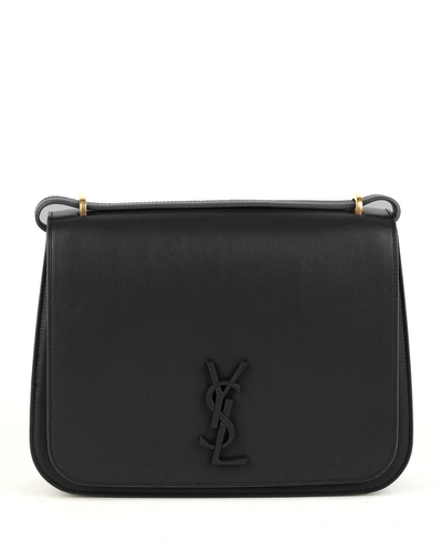 Saint Laurent Spontini Large Monogram Ysl Leather Crossbody Bag In Black